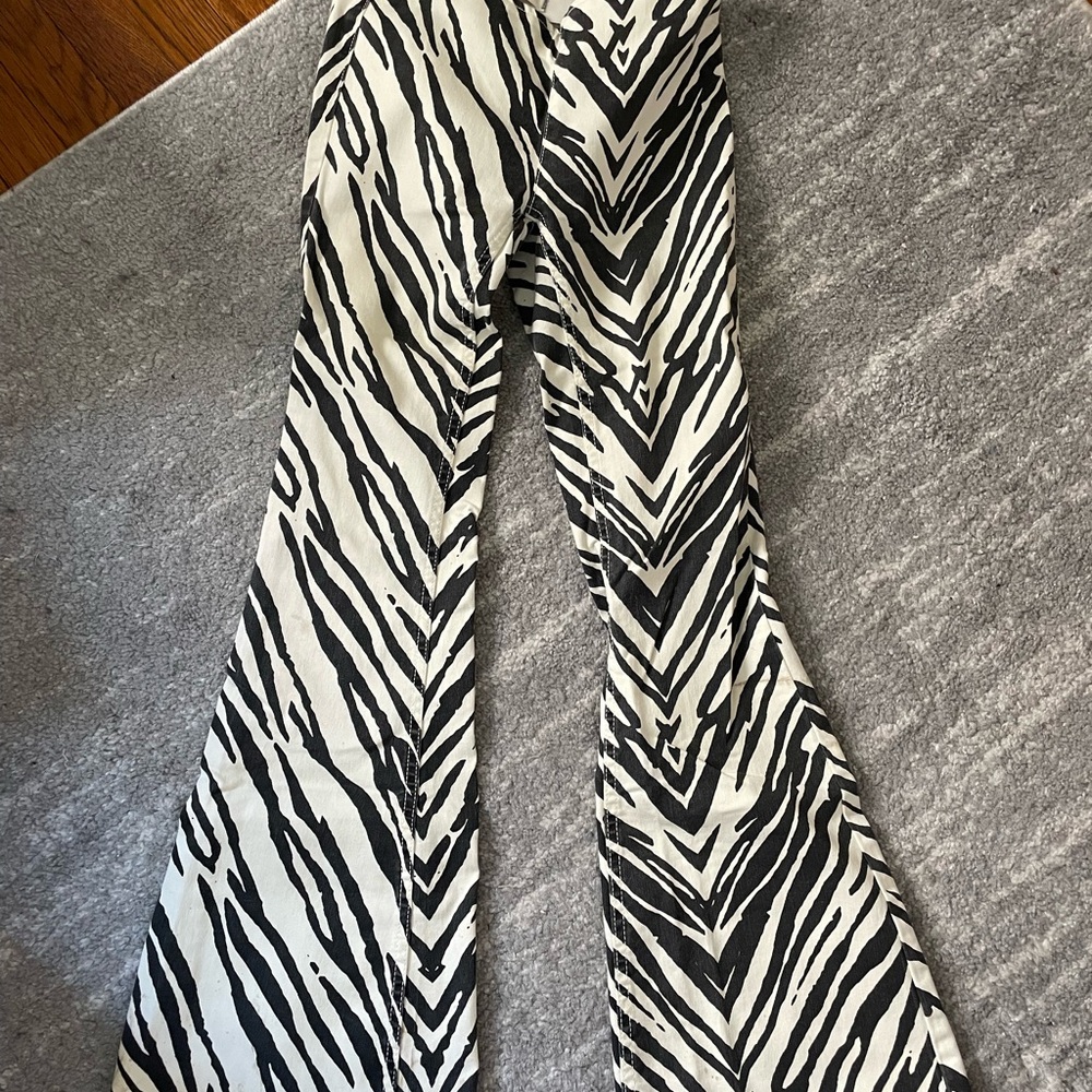 Free People Black and White Zebra Print Pants